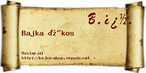 Bajka Ákos névjegykártya