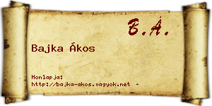 Bajka Ákos névjegykártya
